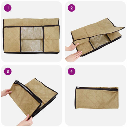 vidaXL Storage Box with Transparent Side Window 6 pcs Cream