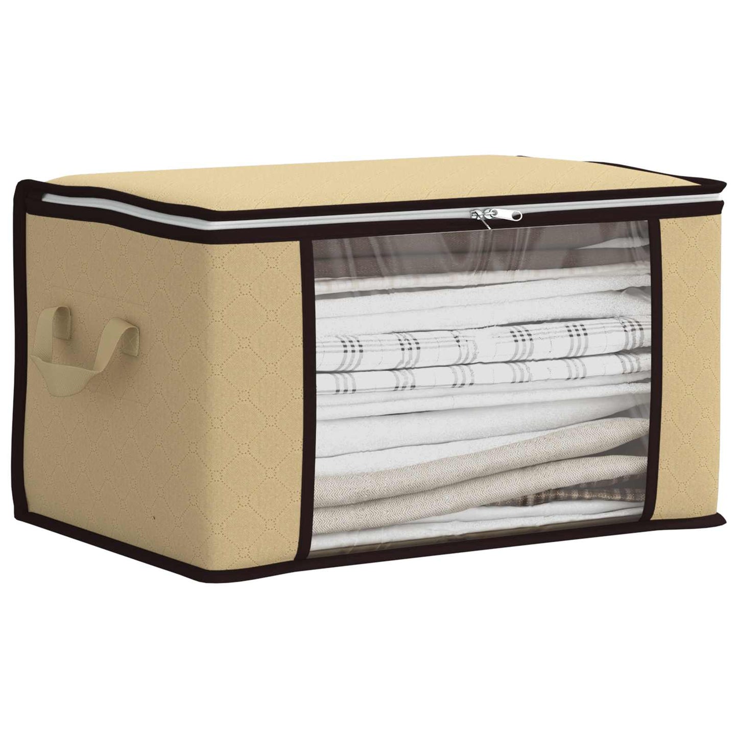 vidaXL Storage Box with Transparent Side Window 6 pcs Cream