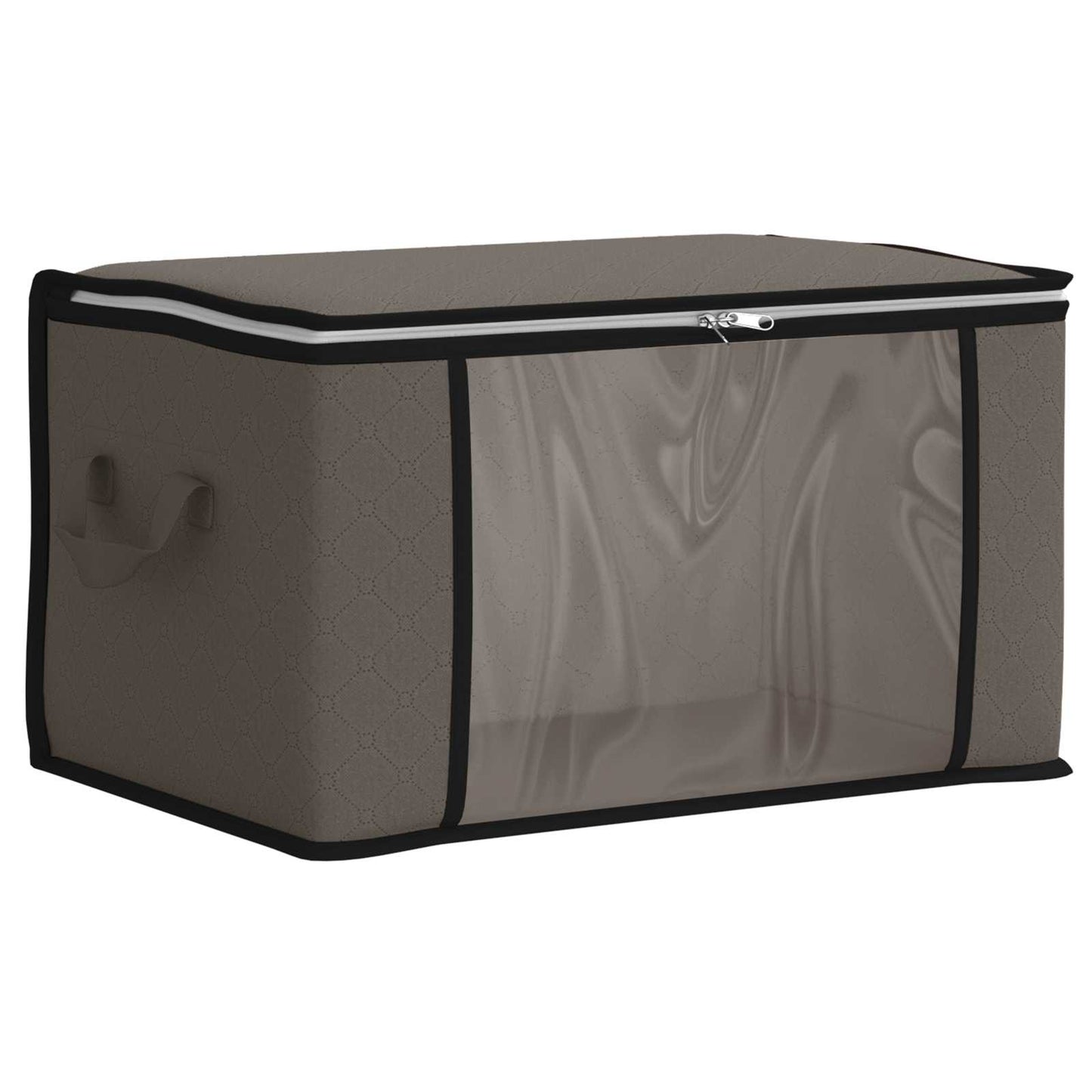 vidaXL Storage Box with Transparent Side Window Grey 43 x 34 x 23 cm