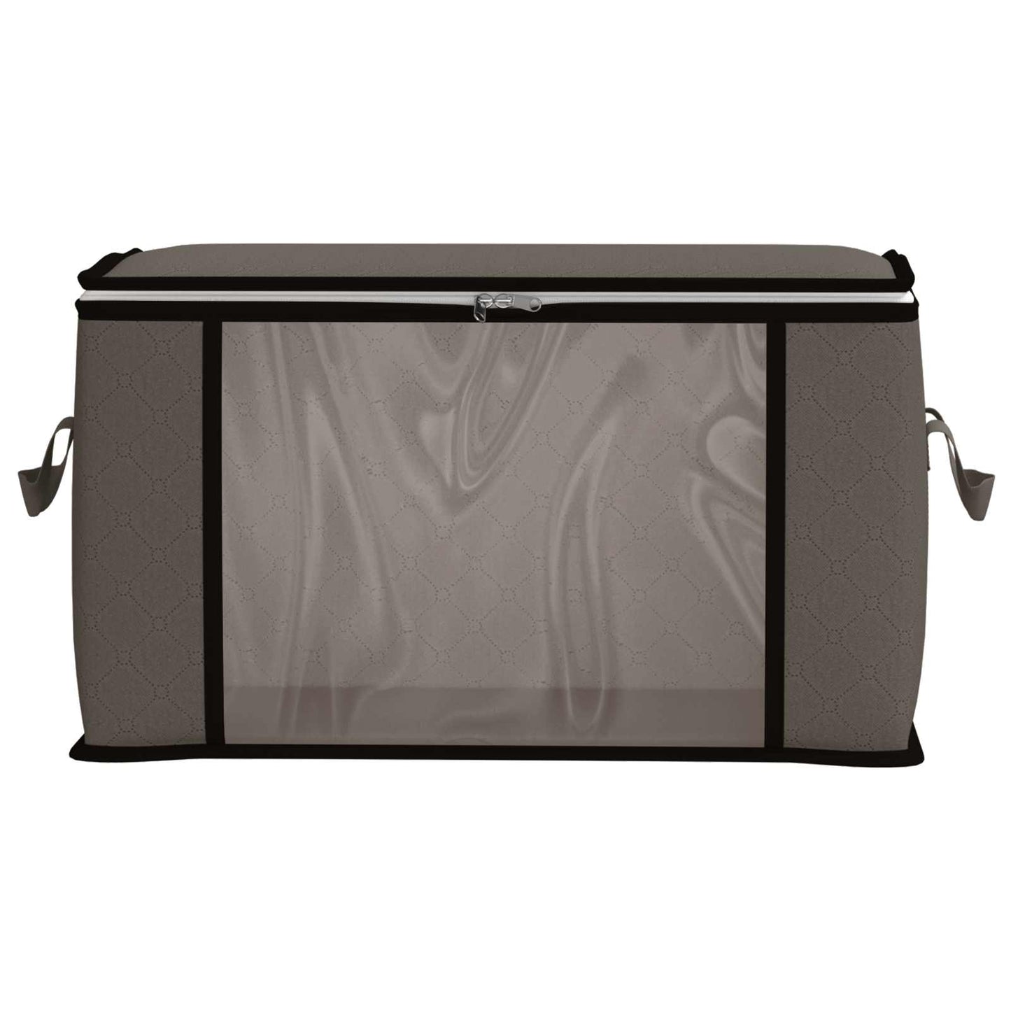 vidaXL Storage Box with Transparent Side Window Grey 50 x 30 x 25 cm