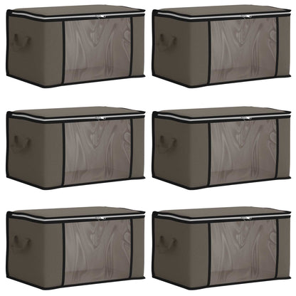 vidaXL Storage Box with Transparent Side Window 6 pcs Grey
