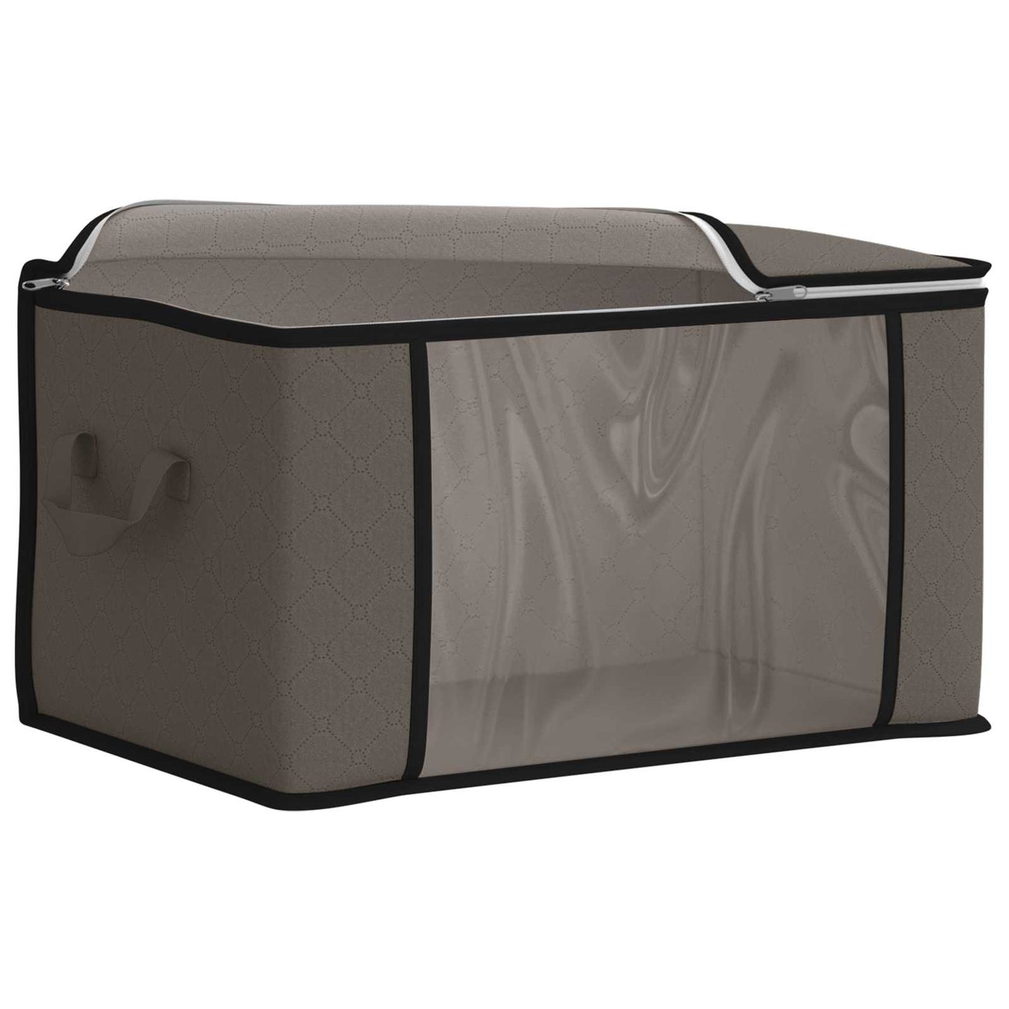 vidaXL Storage Box with Transparent Side Window Grey 60 x 43 x 35 cm