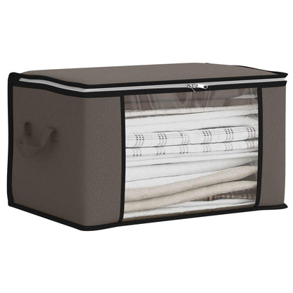 vidaXL Storage Box with Transparent Side Window Grey 60 x 43 x 35 cm