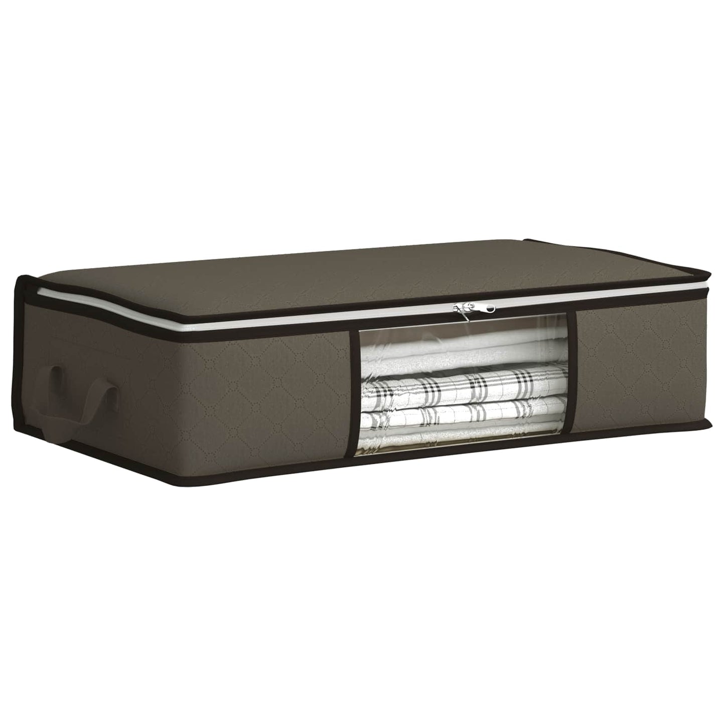 vidaXL Storage Box with Transparent Side Window Grey 70 x 40 x 18 cm