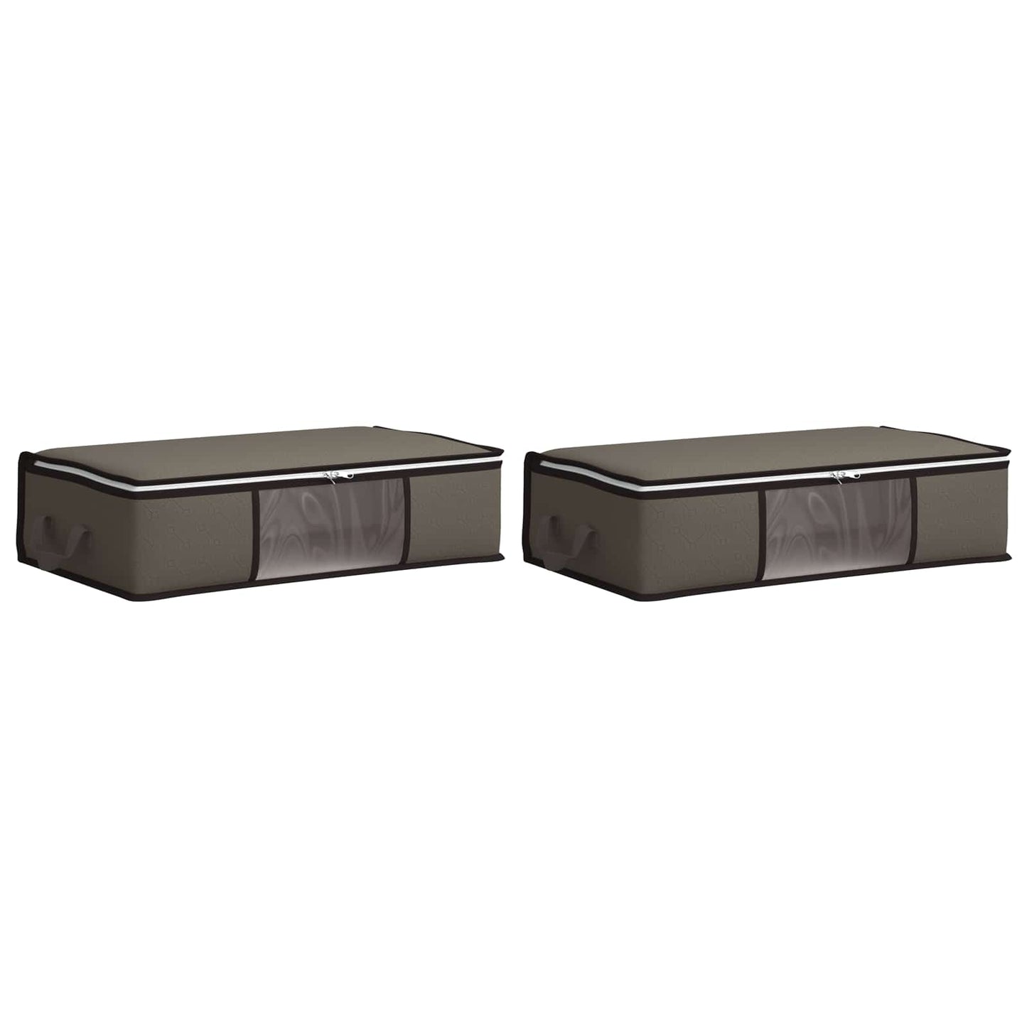 vidaXL Storage Box with Transparent Side Window 2 pcs Grey