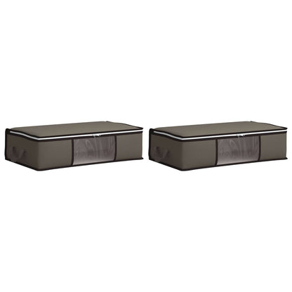 vidaXL Storage Box with Transparent Side Window 2 pcs Grey