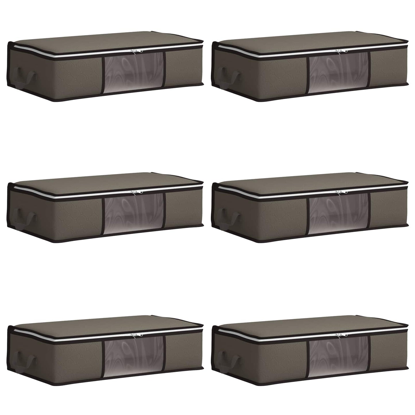 vidaXL Storage Box with Transparent Side Window 6 pcs Grey