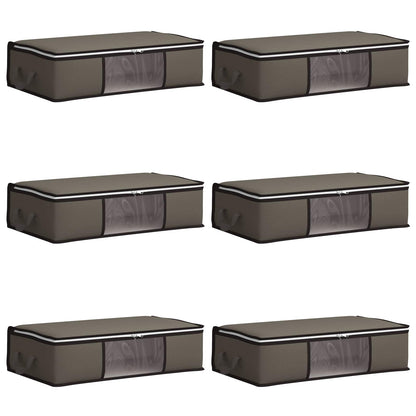 vidaXL Storage Box with Transparent Side Window 6 pcs Grey