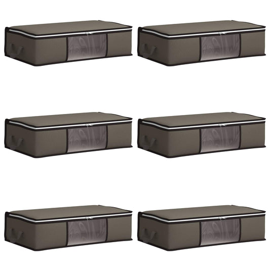 vidaXL Storage Box with Transparent Side Window 6 pcs Grey