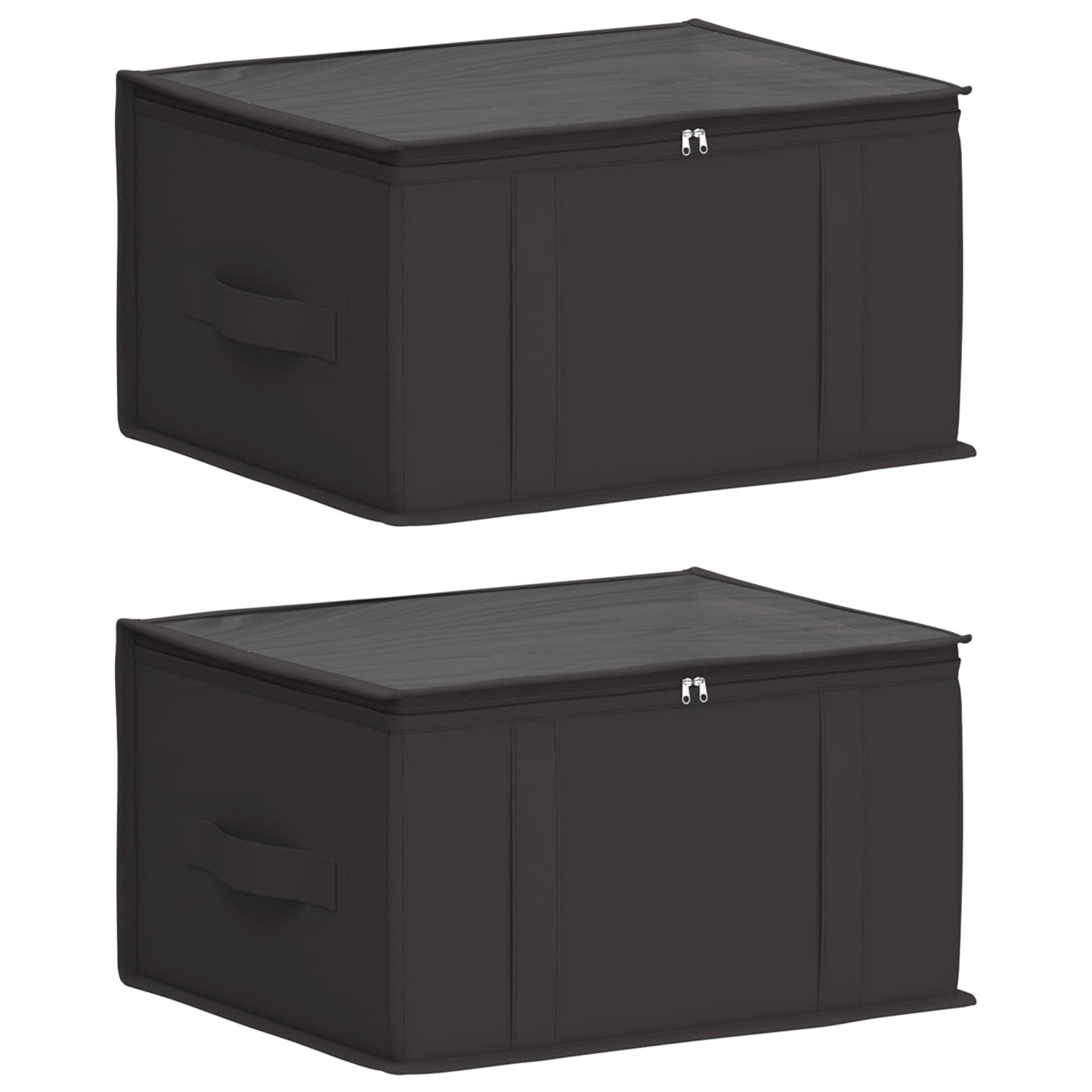 vidaXL Storage Box with Transparent Top Window 2 pcs Anthracite