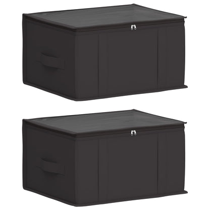 vidaXL Storage Box with Transparent Top Window 2 pcs Anthracite