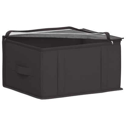 vidaXL Storage Box with Transparent Top Window 2 pcs Anthracite