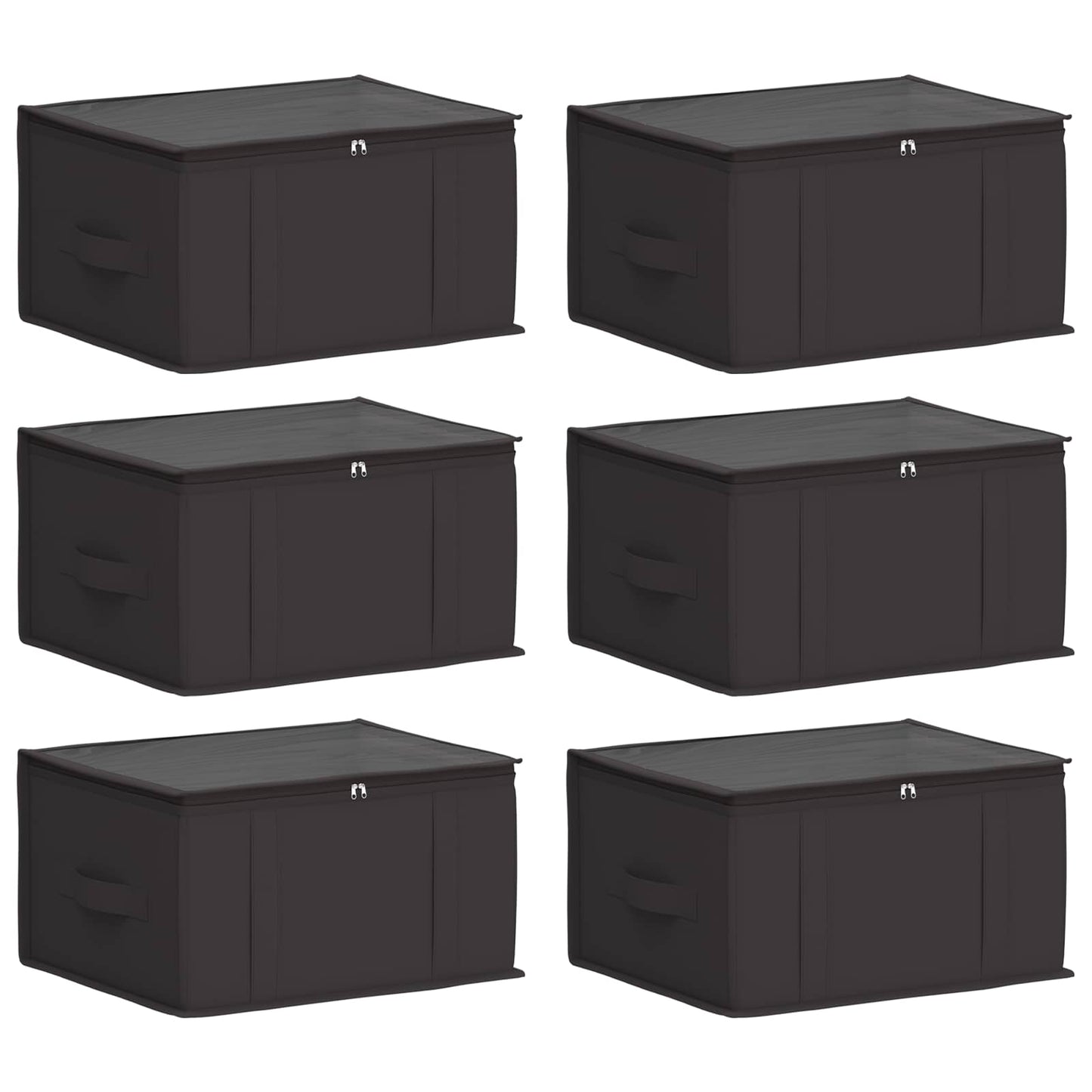 vidaXL Storage Box with Transparent Top Window 6 pcs Anthracite