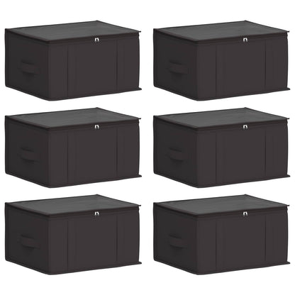 vidaXL Storage Box with Transparent Top Window 6 pcs Anthracite