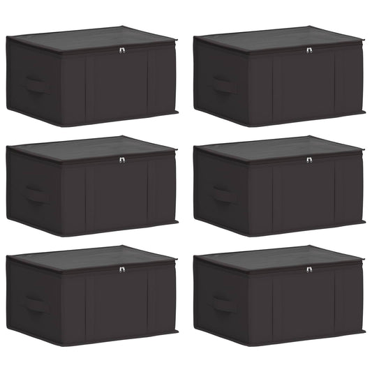 vidaXL Storage Box with Transparent Top Window 6 pcs Anthracite