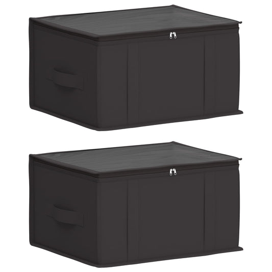 vidaXL Storage Box with Transparent Top Window 2 pcs Anthracite