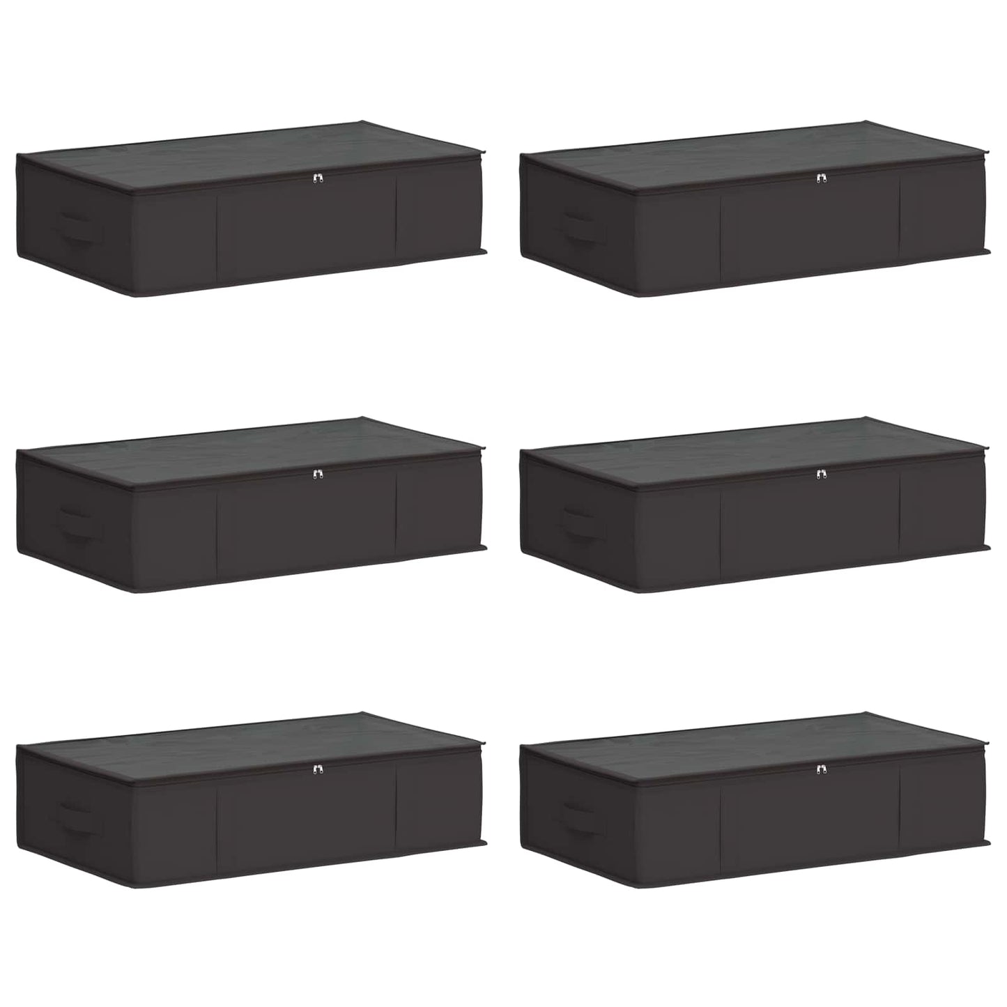 vidaXL Storage Box with Transparent Top Window 6 pcs Anthracite