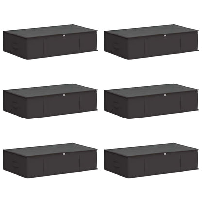 vidaXL Storage Box with Transparent Top Window 6 pcs Anthracite