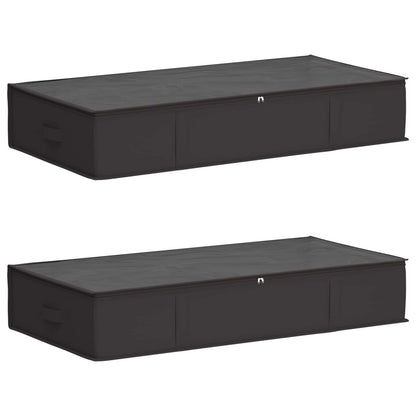 vidaXL Storage Box with Transparent Top Window 2 pcs Anthracite