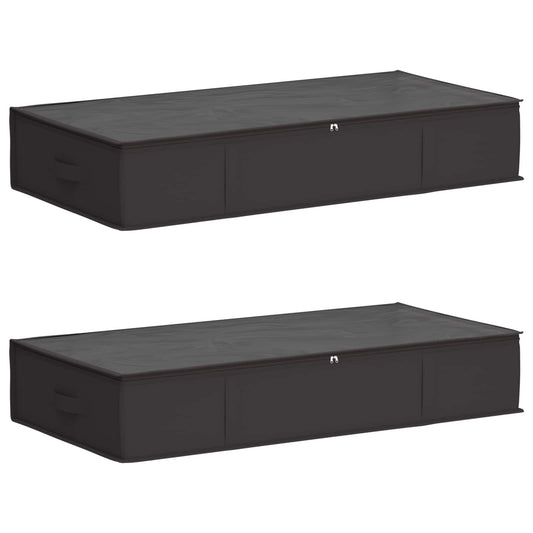 vidaXL Storage Box with Transparent Top Window 2 pcs Anthracite