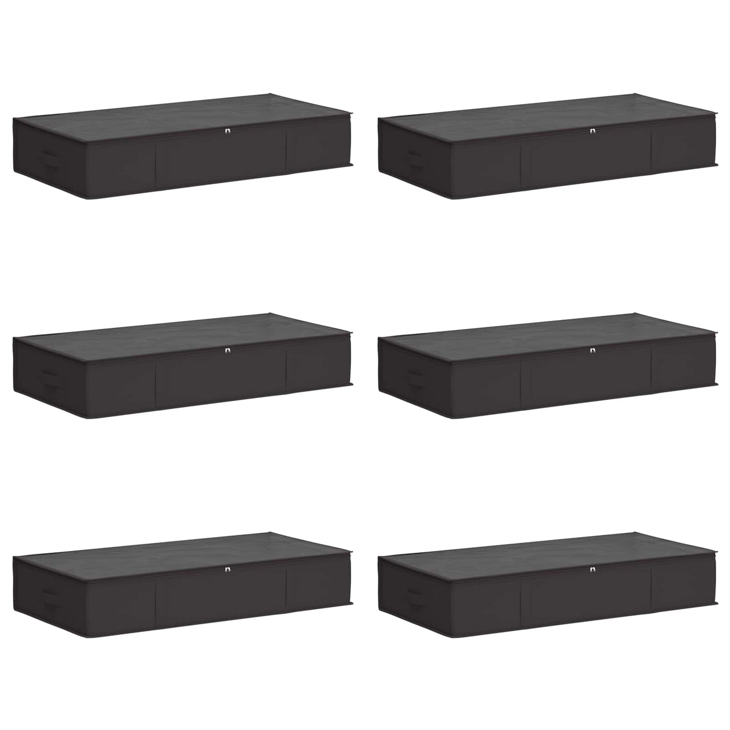 vidaXL Storage Box with Transparent Top Window 6 pcs Anthracite