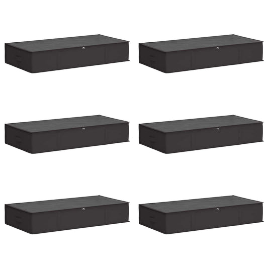vidaXL Storage Box with Transparent Top Window 6 pcs Anthracite
