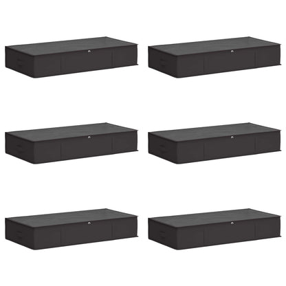 vidaXL Storage Box with Transparent Top Window 6 pcs Anthracite
