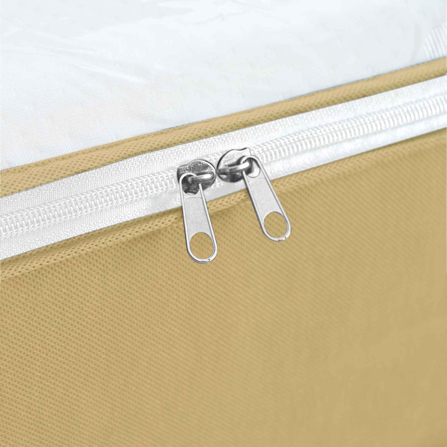 vidaXL Storage Box with Transparent Top Window Cream 43 x 34 x 23 cm