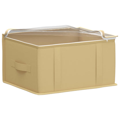 vidaXL Storage Box with Transparent Top Window Cream 43 x 34 x 23 cm