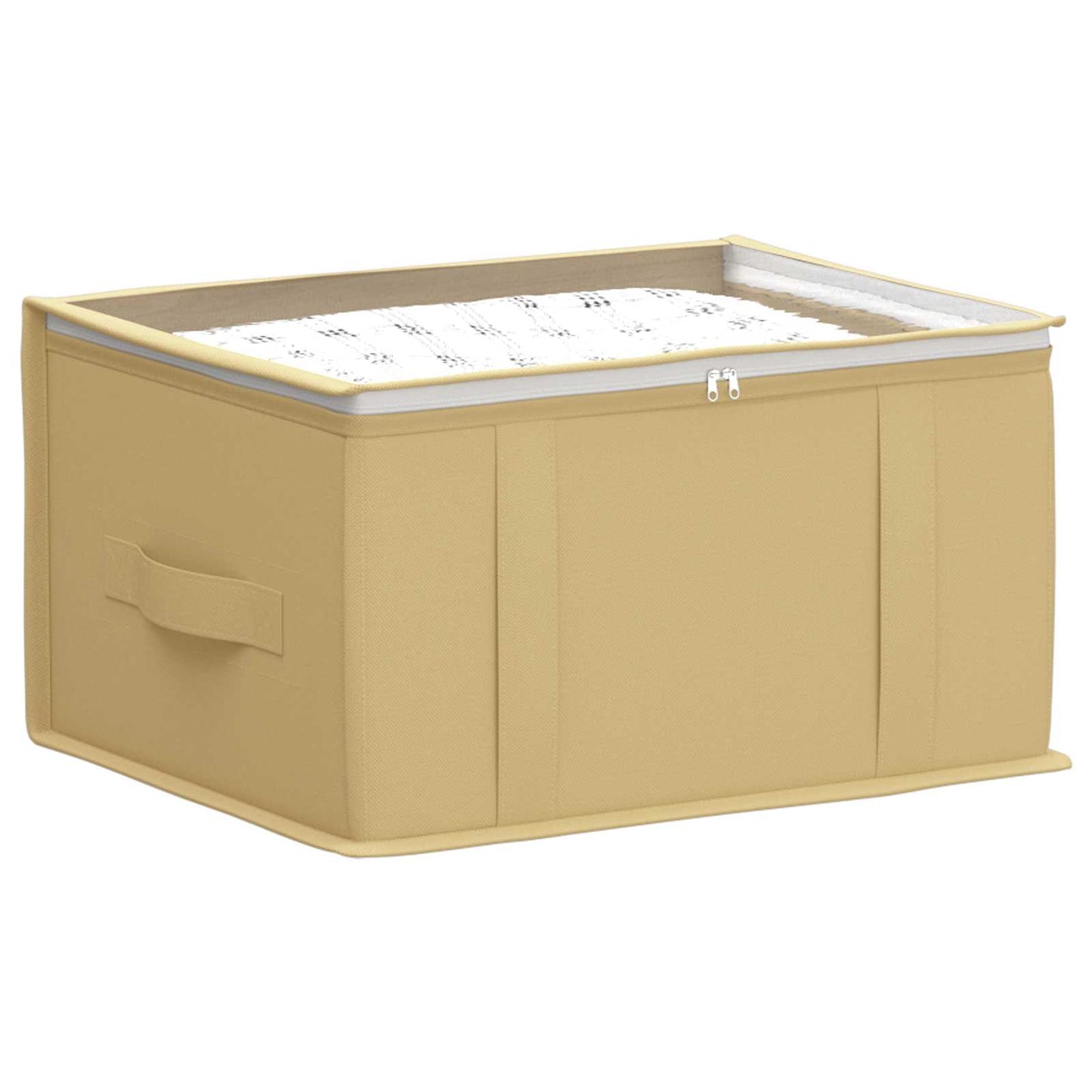 vidaXL Storage Box with Transparent Top Window Cream 43 x 34 x 23 cm