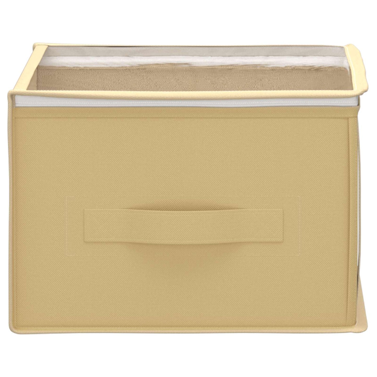 vidaXL Storage Box with Transparent Top Window Cream 43 x 34 x 23 cm