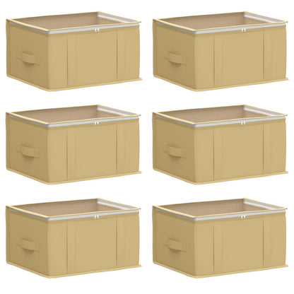 vidaXL Storage Box with Transparent Top Window 6 pcs Cream