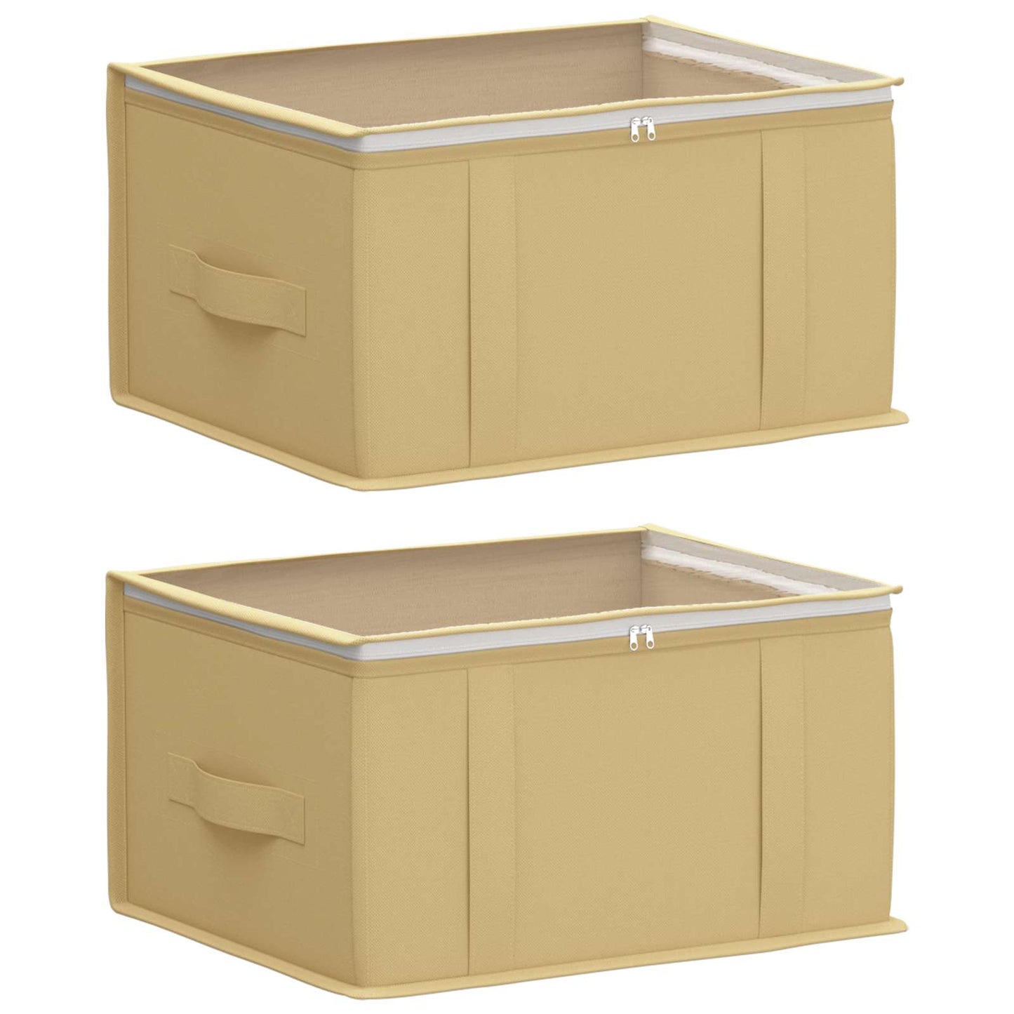 vidaXL Storage Box with Transparent Top Window Cream 50 x 30 x 25 cm
