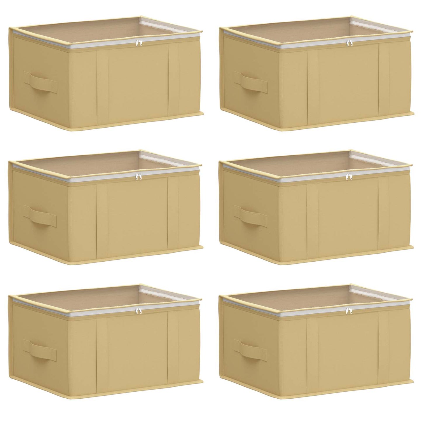 vidaXL Storage Box with Transparent Top Window 6 pcs Cream