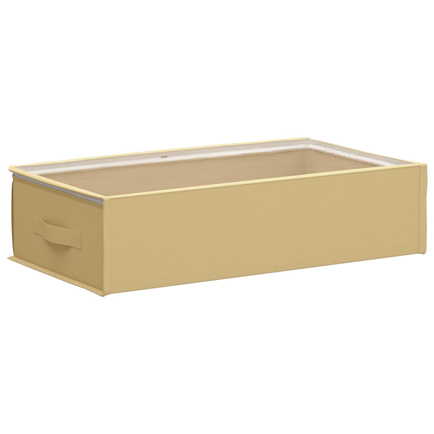 vidaXL Storage Box with Transparent Top Window Cream 70 x 40 x 18 cm