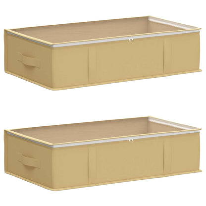 vidaXL Storage Box with Transparent Top Window 2 pcs Cream
