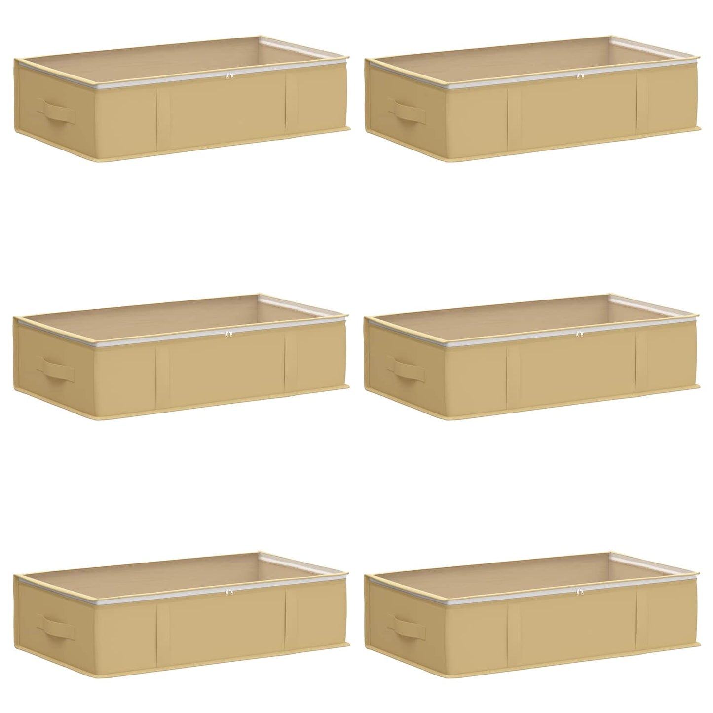 vidaXL Storage Box with Transparent Top Window 6 pcs Cream