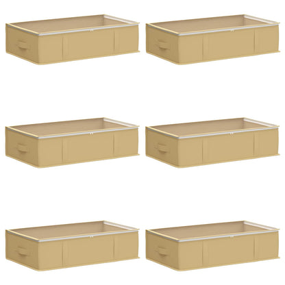 vidaXL Storage Box with Transparent Top Window 6 pcs Cream