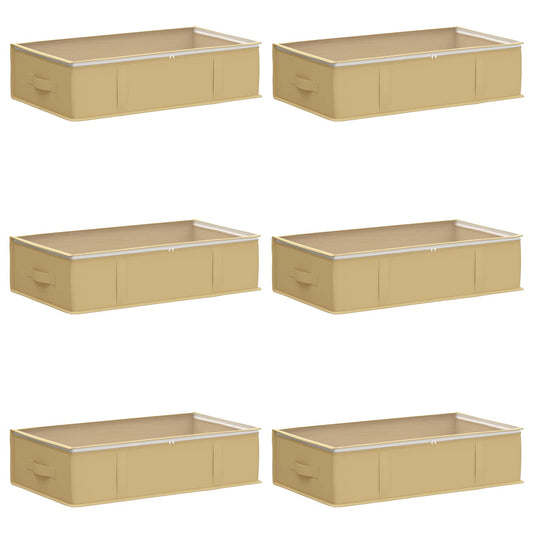 vidaXL Storage Box with Transparent Top Window 6 pcs Cream