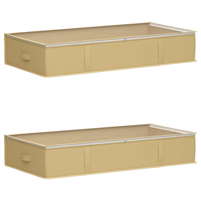 vidaXL Storage Box with Transparent Top Window 2 pcs Cream