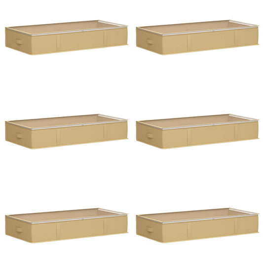 vidaXL Storage Box with Transparent Top Window 6 pcs Cream