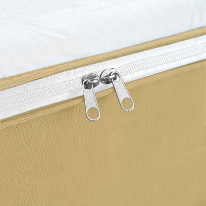 vidaXL Storage Box with Transparent Top Window Cream 100 x 50 x 18 cm