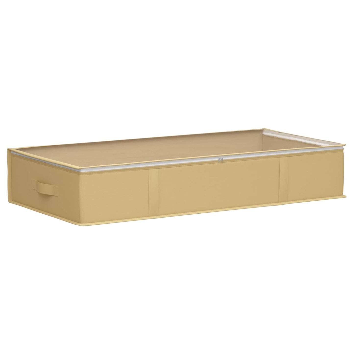 vidaXL Storage Box with Transparent Top Window Cream 100 x 50 x 18 cm