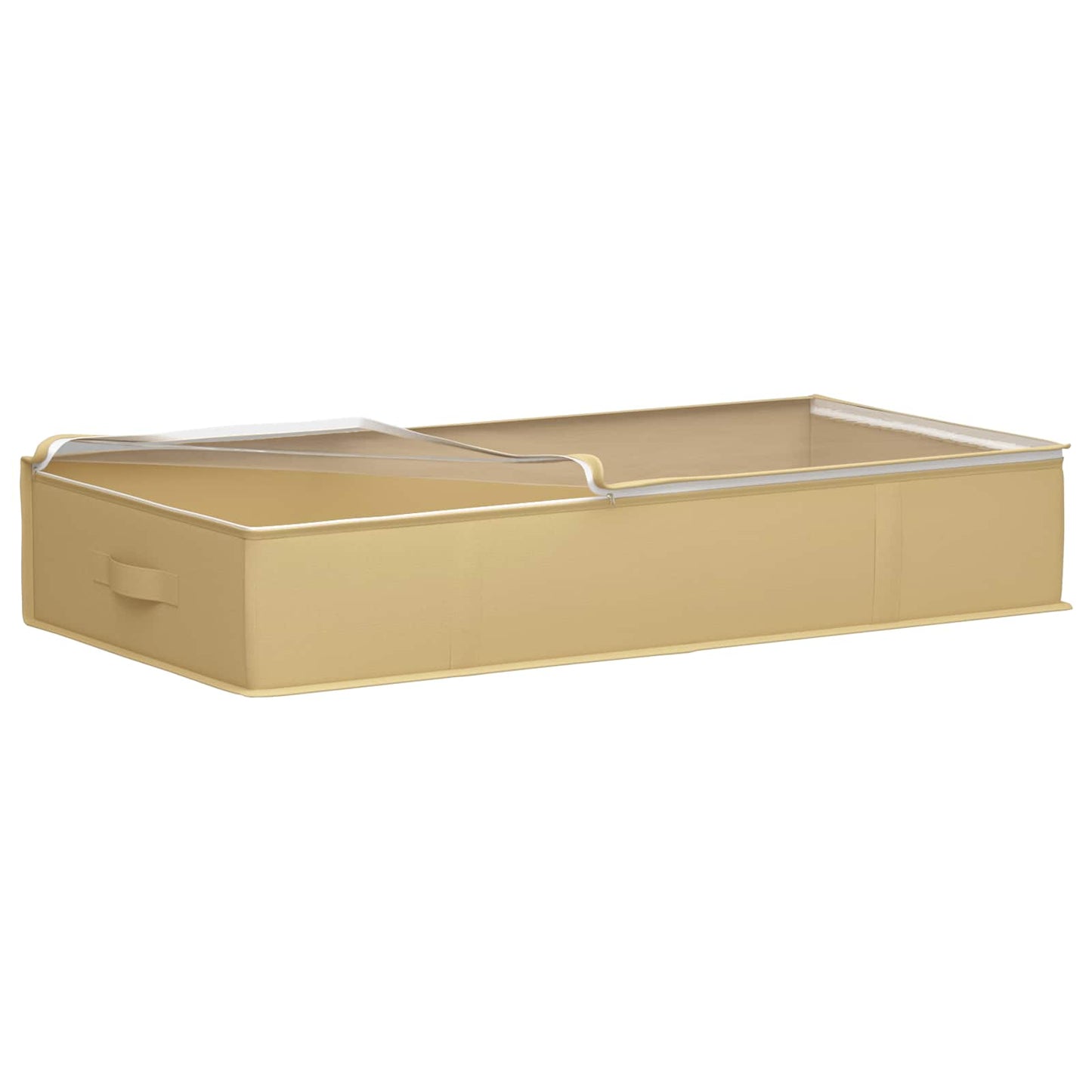 vidaXL Storage Box with Transparent Top Window Cream 100 x 50 x 18 cm