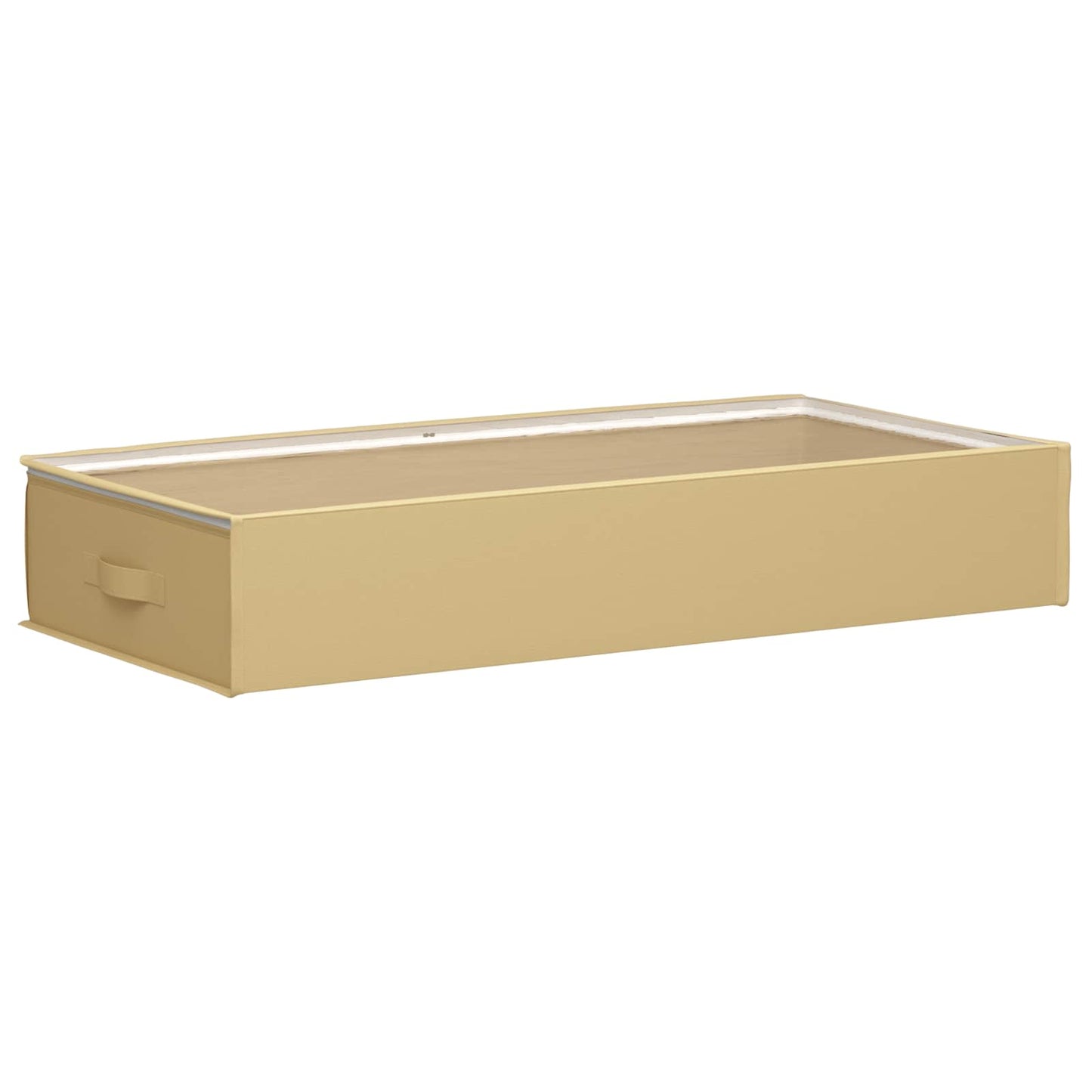 vidaXL Storage Box with Transparent Top Window Cream 100 x 50 x 18 cm