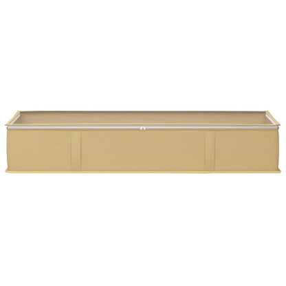 vidaXL Storage Box with Transparent Top Window Cream 100 x 50 x 18 cm