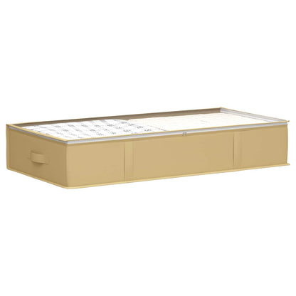 vidaXL Storage Box with Transparent Top Window Cream 100 x 50 x 18 cm