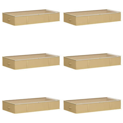 vidaXL Storage Box with Transparent Top Window 6 pcs Cream