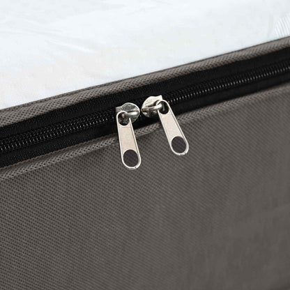 vidaXL Storage Box with Transparent Top Window Grey 43 x 34 x 23 cm