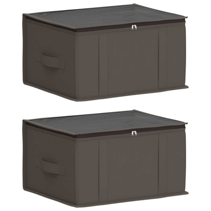 vidaXL Storage Box with Transparent Top Window 2 pcs Grey